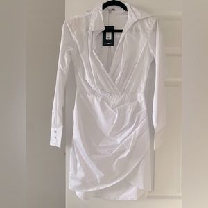 White long sleeve collared dress